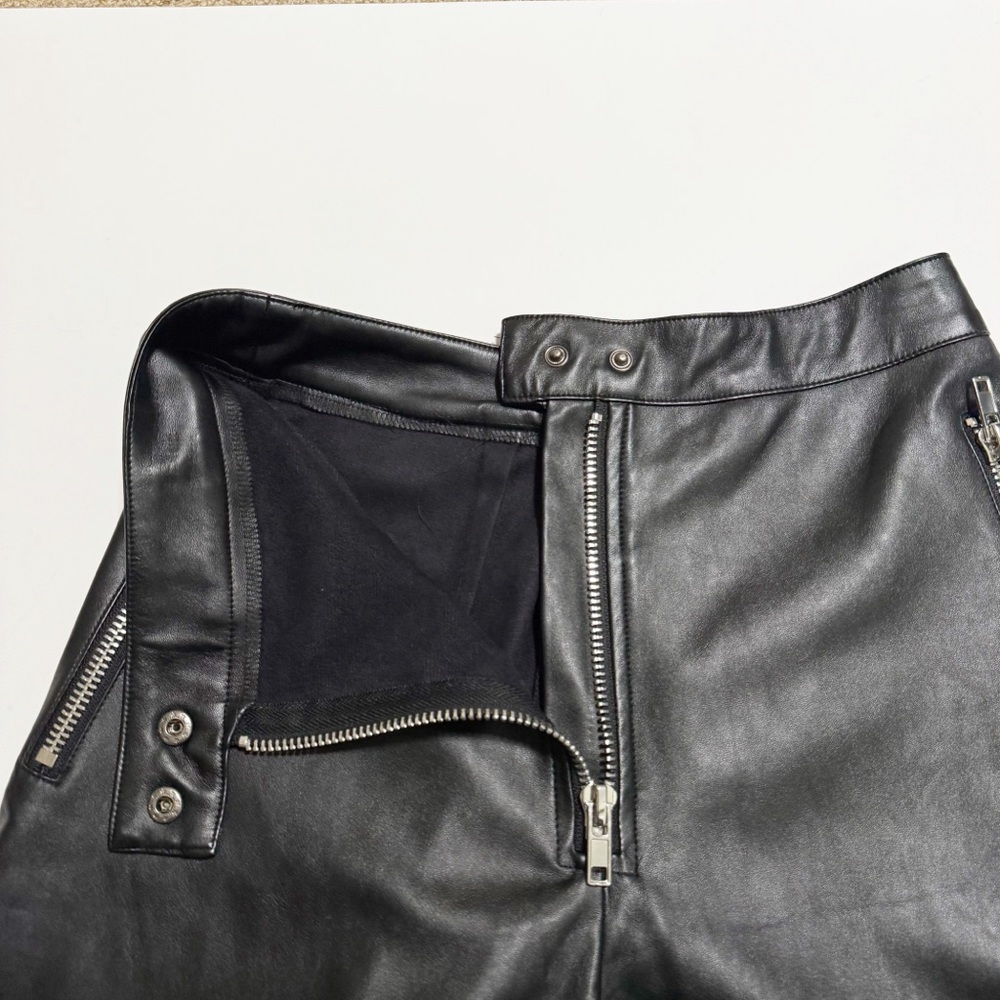 Pretty Little Thing High Rise Faux Leather Wide Leg Zipper Trousers - Picture 5 of 11